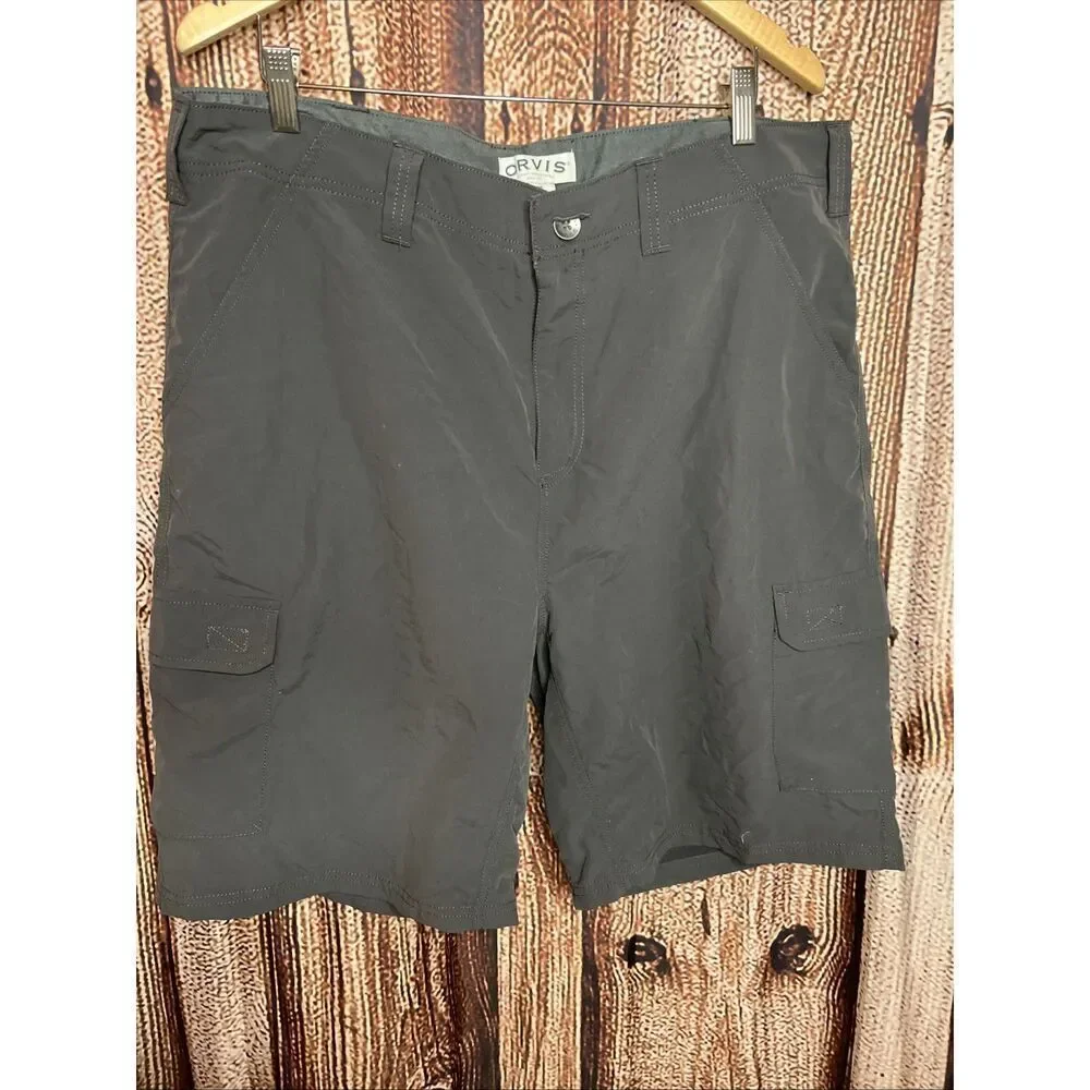 Orvis Cargo Shorts Mens 38 Gray Performance Stretch